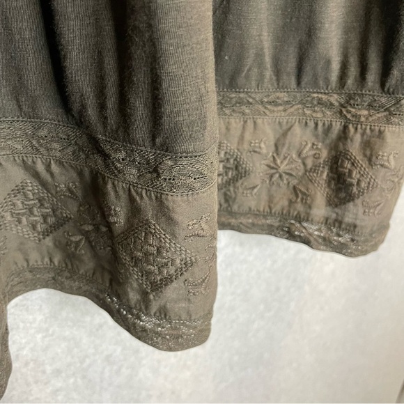 Lucky Brand Whimsigoth Square Neck Lace Dark Romantic Boho Y2K Babydoll Top - Picture 3 of 6